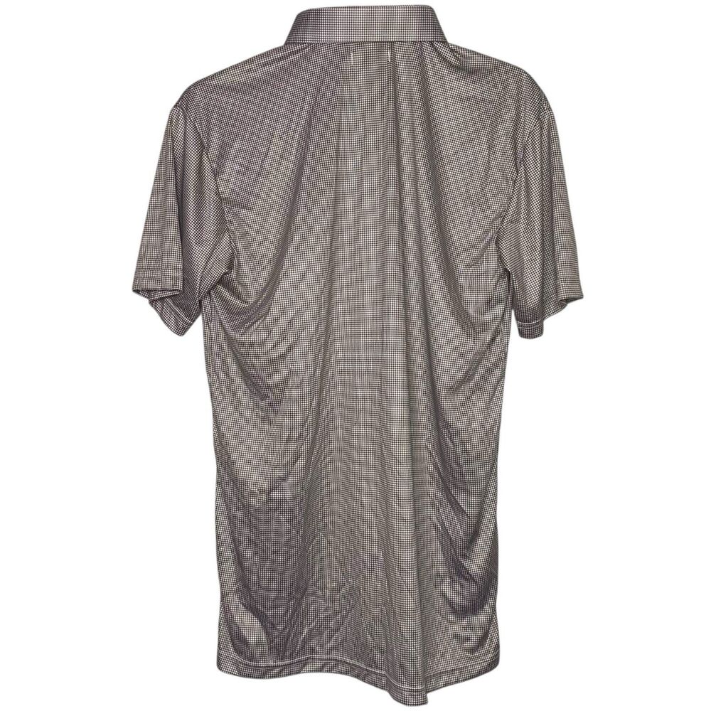 Collars & Co Polo Shirt Mens L Brown Houndstooth Dress Collar Preppy Stretch NWT - Picture 4 of 10